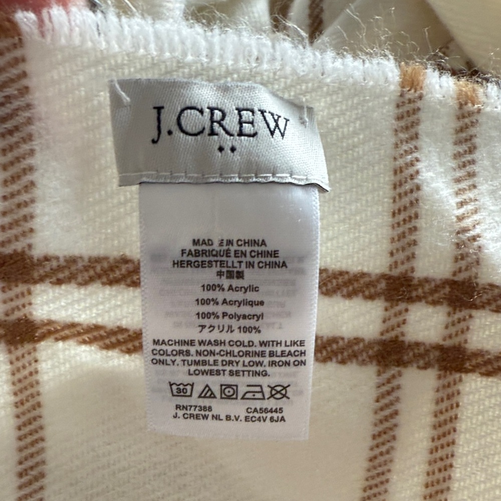 J Crew Plaid Fringe Shawl - Picture 3 of 3